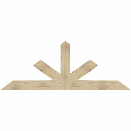 Ekena Millwork Saratoga Rough Sawn Timber Gable Bracket, Douglas Fir, 84"W x 31"H x 6"D x 6"F, 9/12 Pitch GBW084X31X0606SAR00RDF